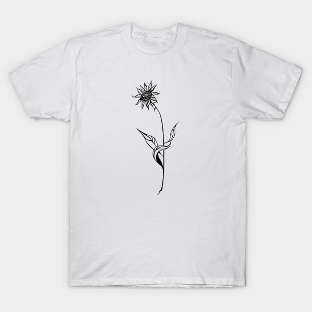 Line Art Flower T-Shirt by masha